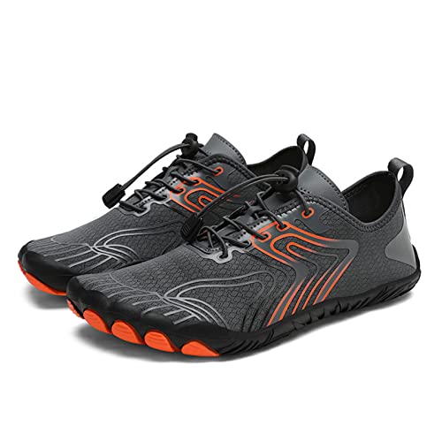 AONETIGER Badeschuhe Herren Wasserschuhe Damen Strandschuhe Sommer Atmungsaktiv Barfußschuhe rutschfeste Schwimmschuhe Surfschuhe Aquaschuhe Fitnessschuhe(Grau,35EU) von AONETIGER