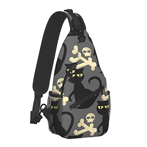 Anti-Diebstahl Sling Chest Bag Schulterrucksack Skulls Crossbody Bags Gym Sack, Leichte Sling Bag für Männer Frauen Reisen Gym Sport Wandern von AOOEDM