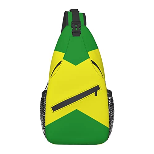 Anti-Diebstahl-Umhängetasche, für jamaikanische Flagge, Schulter-Crossbody-Rucksack, wasserdichte Brusttasche, Leichter, lässiger Tagesrucksack für Reisen, Sport von AOOEDM