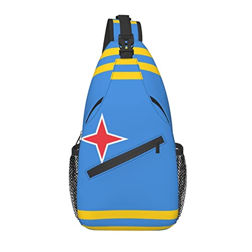 Aruba Flag Sling Backpack Crossbody Chest Bag Daypack für Wanderreisen von AOOEDM