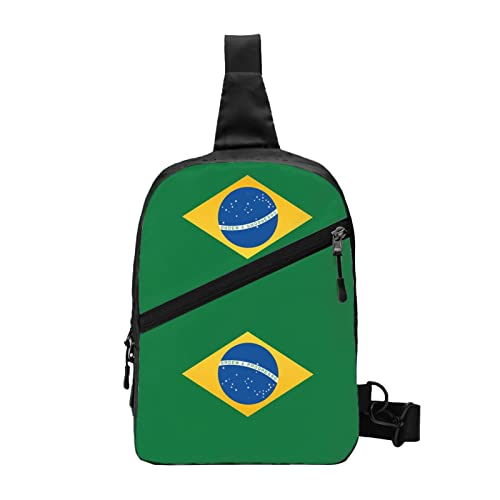 Brasilien-Flaggen-Sling-Rucksack Faltbare Brusttasche Crossbody-Schulter-Tagesrucksack von AOOEDM