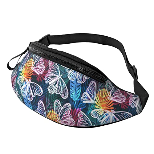 Butterfly Fanny Pack Waist Bag with Adjustable Hip Bum Bag for Man Women Outdoors Sports Hiking Running Gym von AOOEDM