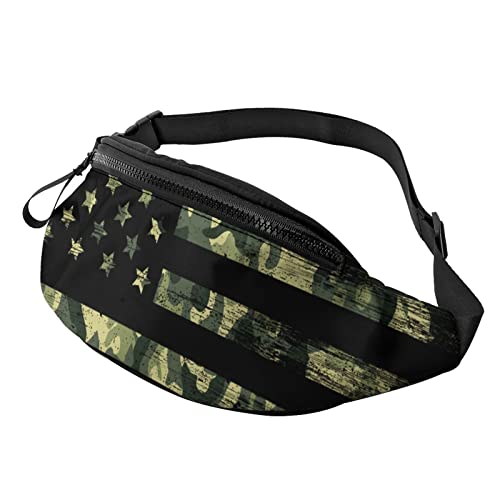 Camo American Flag Fanny Pack Sport Casual Hüfttasche für Damen Herren Modisch von AOOEDM