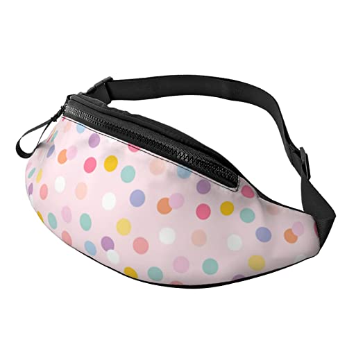 Colorful Polka Dots Pattern Fanny Pack Bum Bag Waist Bags with Adjustable Waist Straps for Women Men Boys Girls von AOOEDM