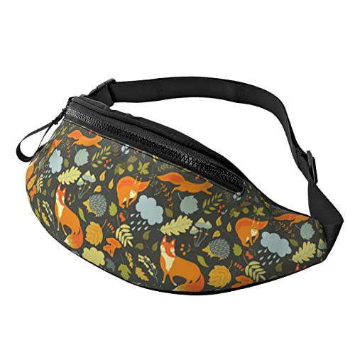 Cute Cartoon Foxes Fox Fanny Pack Bum Bag Waist Bags with Adjustable Waist Straps for Women Men Boys Girls von AOOEDM