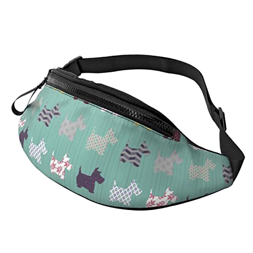 Fanny Packs Scottie Dog Animal Wildlife Herren Running Zipper Waistpack von AOOEDM