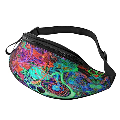 Fashion Psychedelic Magic Rainbow Fanny Pack Hiking Waist Bag for Women Men Adjustable Belt Fashion Waist Bag for Traveling Casual Running Cycling von AOOEDM