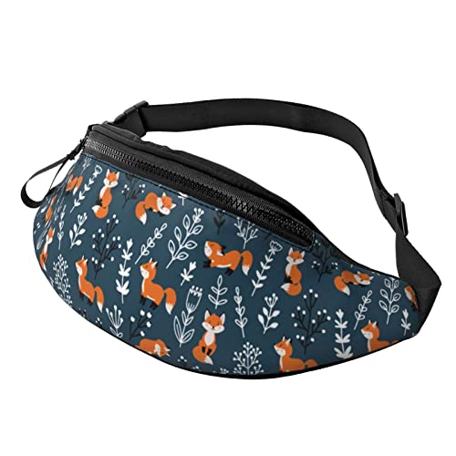 Fox Flower Fanny Pack Hiking Waist Bag for Women Men Adjustable Belt Fashion Waist Bag for Traveling Casual Running Cycling von AOOEDM