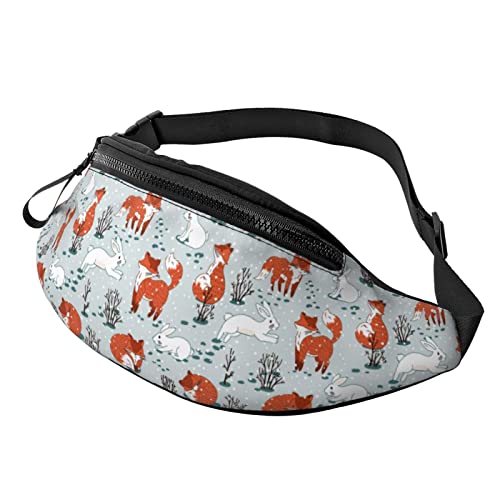 Fox Flower Fanny Pack Hiking Waist Bag for Women Men Adjustable Belt Fashion Waist Bag for Traveling Casual Running Cycling von AOOEDM