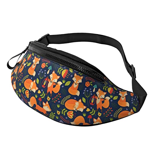 Fox Flower Fanny Pack Hiking Waist Bag for Women Men Adjustable Belt Fashion Waist Bag for Traveling Casual Running Cycling von AOOEDM