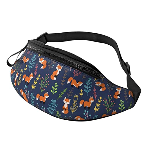 Fox Flower Fanny Pack Hiking Waist Bag for Women Men Adjustable Belt Fashion Waist Bag for Traveling Casual Running Cycling von AOOEDM