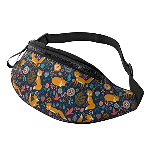 Fox Foxes Fanny Waist Pack Bag for Men Women,Funny Belt Bag Bum Bag with Adjustable Strap for Hiking Cycling Running Festival Rave von AOOEDM