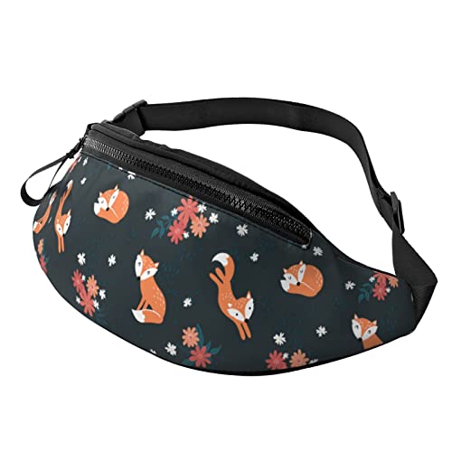 Fox Foxes Fanny Waist Pack Bag for Men Women,Funny Belt Bag Bum Bag with Adjustable Strap for Hiking Cycling Running Festival Rave von AOOEDM