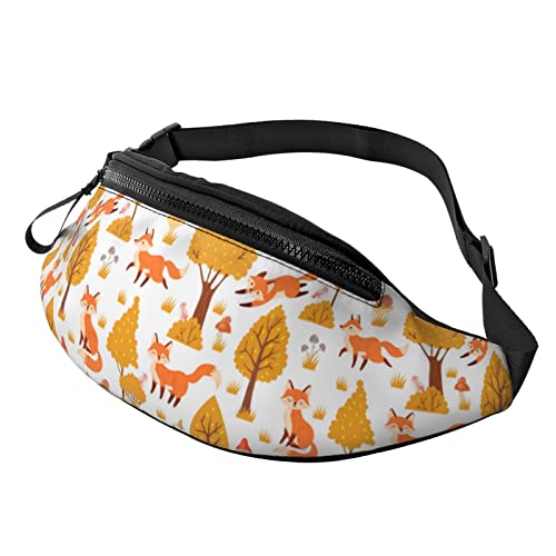 Fox Foxes Fanny Waist Pack Bag for Men Women,Funny Belt Bag Bum Bag with Adjustable Strap for Hiking Cycling Running Festival Rave von AOOEDM