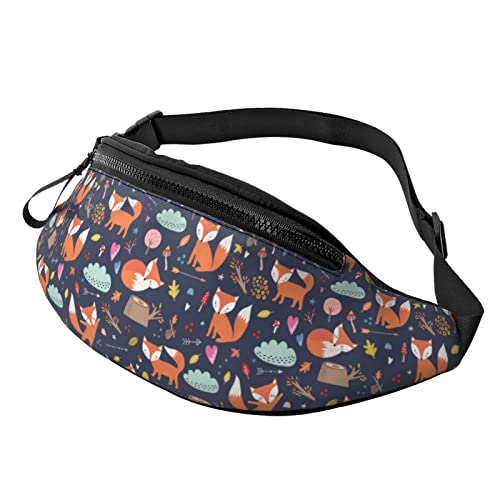 Fox Foxes Fanny Waist Pack Bag for Men Women,Funny Belt Bag Bum Bag with Adjustable Strap for Hiking Cycling Running Festival Rave von AOOEDM