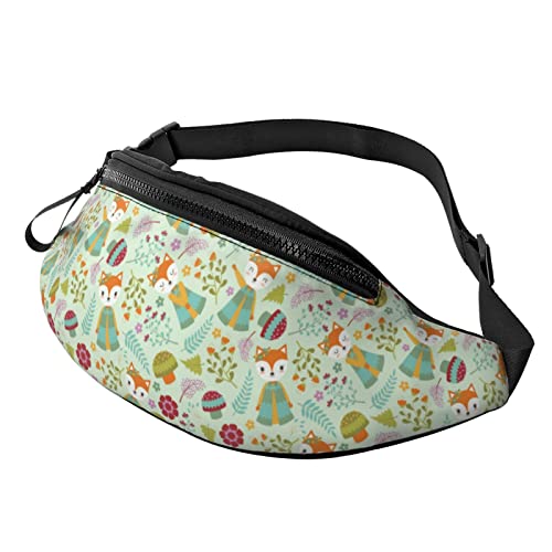 Fox Foxes Fanny Waist Pack Bag for Men Women,Funny Belt Bag Bum Bag with Adjustable Strap for Hiking Cycling Running Festival Rave von AOOEDM