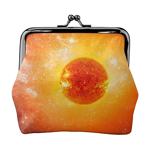 Kleine Geldbörse mit Sonnenaufdruck, Ledertasche mit Kussverschluss, Kleingeldbörse, Geschenke für Männer und Frauen von AOOEDM