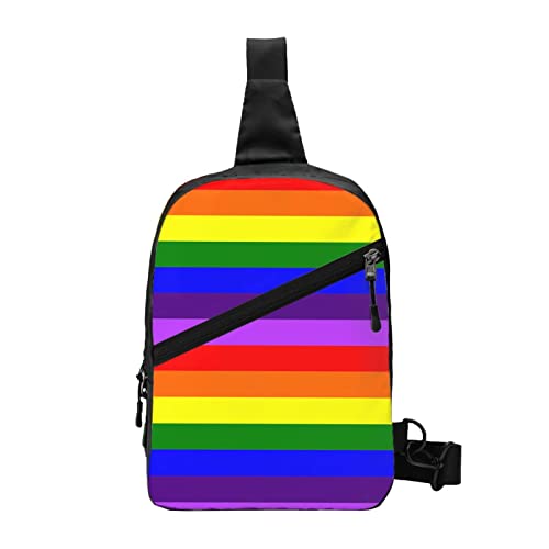 LGBT Gay Pride Flag Sling Bag Faltbarer Brust-Schulter-Rucksack Bauchtasche Crossbody-Taschen für Männer Frauen Reisen Wandern im Freien von AOOEDM