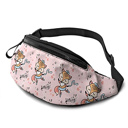 Little Fox Music Love Fanny Pack for Women Men Fashion Waist Pack Fanny Pack for Girls Boys Adjustable Belt Bag Sport Waist Bag for Outdoor Workout Travel Running Biking von AOOEDM