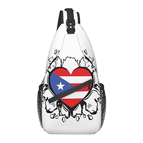 Puerto Rico PR Flag Sling Bag, Crossbody-Rucksack, Schulter-Brusttasche für Damen Herren Outdoor-Reisen Wandern Daypack von AOOEDM