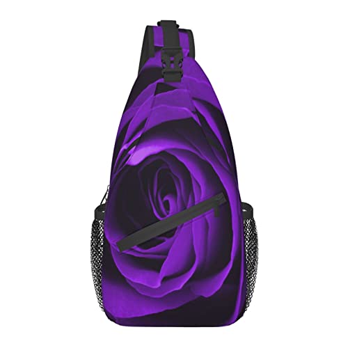 Purple Rose Sling Rucksack, Reisen, Wandern, Daypack, Umhängetasche, Umhängetasche für Männer und Frauen von AOOEDM