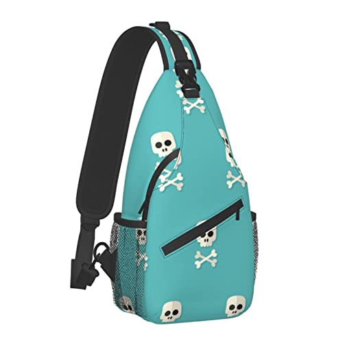 Schultertaschen für Herren und Damen, Totenkopf-Rucksäcke für Reisen im Freien, Laufen, modische, lässige Crossbody-Taschen von AOOEDM