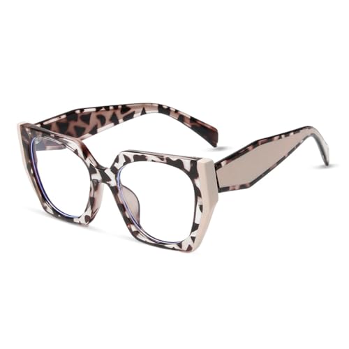 AOOLIA Katzenauge Lesebrille für Damen, Modisch Brillengestelle Damen Blaulichtfilter Brille lesebrillen TR 90 UV Schutzbrille (Leopard, 1, Dioptrien) von AOOLIA
