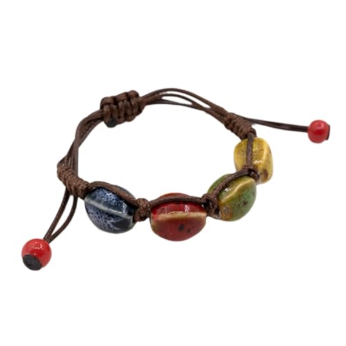 AOOOWER Elegantes Keramik-Perlenarmband, handgefertigtes Bastelbedarf, stilvolles Armband, handgewebt, verstellbar, Unisex-Schmuck, Size Diameter 6cm/2.36inch, Keramik-Baumwollseil, Kein edelstein AOOOWER Elegantes Keramik-Perlenarmband, handgefertigtes Bastelbedarf, stilvolles Armband, handgewebt, verstellbar, Unisex-Schmuck, Size Diameter 6cm/2.36inch, Keramik-Baumwollseil, Kein edelstein von AOOOWER