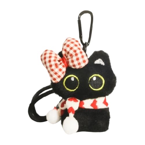 AOOOWER Schöne schwarze Katzen Plüsch-Schlüsselanhänger, Stofftier-Dekoration für Rucksack, Zubehör für Katzen, 9.5*7.5cm, Polypropylen-Baumwolle, Kein Edelstein AOOOWER Schöne schwarze Katzen Plüsch-Schlüsselanhänger, Stofftier-Dekoration für Rucksack, Zubehör für Katzen, 9.5*7.5cm, Polypropylen-Baumwolle, Kein Edelstein von AOOOWER
