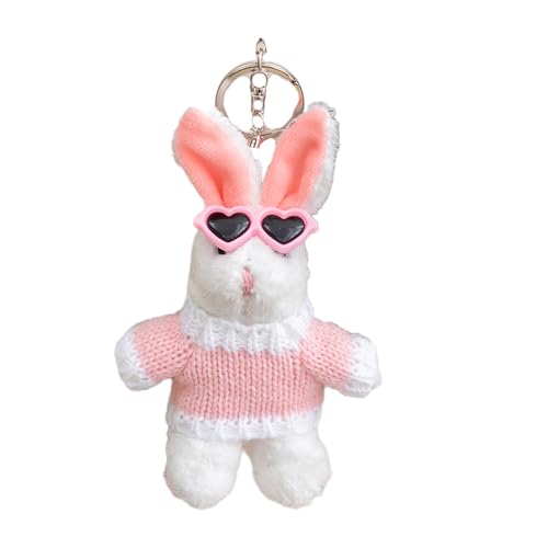 AOOOWER Schöner Spielzeug-Schlüsselanhänger, Plüschtier-Anhänger, Schlüsselanhänger, Cartoon-Hasen-Form, Ornament, stilvolle Tasche, 14cm 9cm, Plüsch, Kein Edelstein AOOOWER Schöner Spielzeug-Schlüsselanhänger, Plüschtier-Anhänger, Schlüsselanhänger, Cartoon-Hasen-Form, Ornament, stilvolle Tasche, 14cm 9cm, Plüsch, Kein Edelstein von AOOOWER