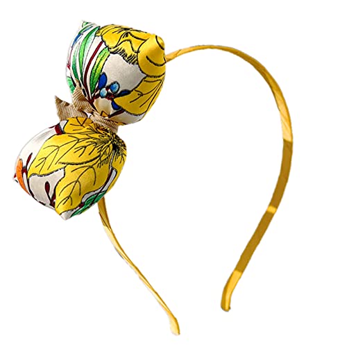 Süßes Koreanisches Festes Stirnband Vintage Haarband Füllbögen Bedrucktes Haarband Aufgeblasener BowKnot Für Urlaubsparty Bedruckte Stirnbandbögen von AOOOWER