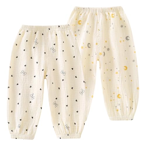 AOOPOO 2er Pack Baby Kinder Mädchen Jungen Sommer Musselin-Hose Bloomers Baumwollgarn Lange Hosen mit Cartoon Druck dünn Pumphose Haremshose Jogginghose Lässige Hose Gr. 68/70/80/86/98/104 AOOPOO 2er Pack Baby Kinder Mädchen Jungen Sommer Musselin-Hose Bloomers Baumwollgarn Lange Hosen mit Cartoon Druck dünn Pumphose Haremshose Jogginghose Lässige Hose Gr. 68/70/80/86/98/104 von AOOPOO