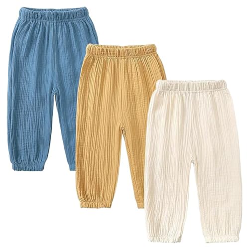 AOOPOO 3er Pack Baby Kinder Mädchen Jungen Sommer Leinenhose Bloomers Baumwolle Lange Hosen Leichte Atmungsaktive Dünn Pumphose Haremshose Jogginghose Lässige Hose AOOPOO 3er Pack Baby Kinder Mädchen Jungen Sommer Leinenhose Bloomers Baumwolle Lange Hosen Leichte Atmungsaktive Dünn Pumphose Haremshose Jogginghose Lässige Hose von AOOPOO