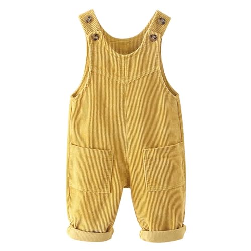 AOOPOO Baby Jungen Mädchen Cord Latzhose Hose weiche Hosenträger Hose Gr.80/86/92/98/104 Kleinkind Lange Hose Overall Spielanzug Latzhose mit Fronttasche von AOOPOO