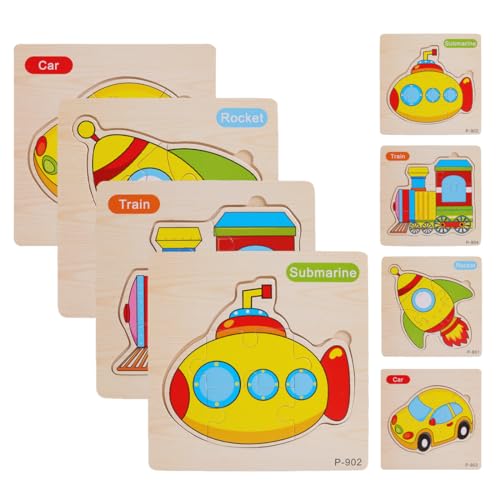 AORHOFJ 4 Stück Holzpuzzle, Transportpuzzle, Holzspielzeug für 1 2 3 Jahre, Holzspielzeugpuzzle für 2 3 4 Jahre, Kindergeschenk Holzpuzzle für Babys und Kleinkinder AORHOFJ 4 Stück Holzpuzzle, Transportpuzzle, Holzspielzeug für 1 2 3 Jahre, Holzspielzeugpuzzle für 2 3 4 Jahre, Kindergeschenk Holzpuzzle für Babys und Kleinkinder von AORHOFJ