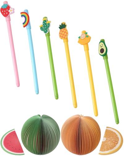 AORHOFJ 6 Lustige Kugelschreiber Set, Kawaii Gelstifte Tiere, Fidget Pen Kinder, Coole Stifte, Squishy Stifte für Mitgebsel Kindergeburtstag ,Kommt mit 2 Stück kreativen Haftnotizen in Fruchtform AORHOFJ 6 Lustige Kugelschreiber Set, Kawaii Gelstifte Tiere, Fidget Pen Kinder, Coole Stifte, Squishy Stifte für Mitgebsel Kindergeburtstag ,Kommt mit 2 Stück kreativen Haftnotizen in Fruchtform von AORHOFJ