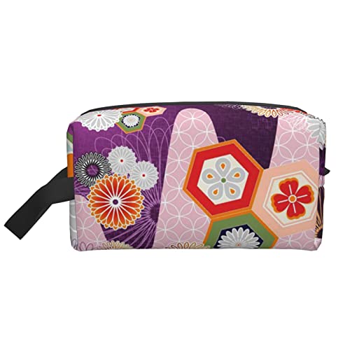 Kosmetiktasche mit gelbem Sonnenblumen-Druck, mit Reißverschluss, für Damen, Make-up-Tasche, Kulturbeutel, Zubehör-Organizer, Bunte Blumen, Einheitsgröße von AORYGGS