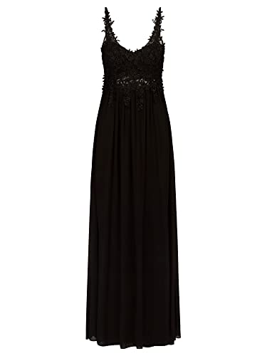 APART Fashion Abendkleid aus Chiffon, Spitze und Mesh, schwarz, S von APART Fashion