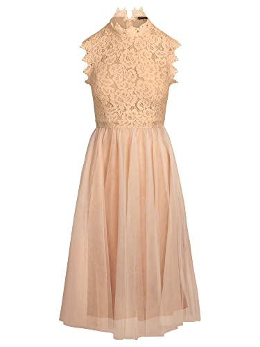 APART Fashion Damen Apart Lace and Tulle Cocktail Special Occasion Dress, Beige, L EU von APART Fashion