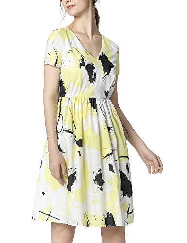 APART Fashion Damen Printed Dress Kleid, Vanille-multicolor, 38 EU von APART Fashion