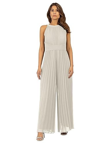 APART Plisseeoverall aus leicht körnigem, plissierten Chiffon mit Plisseefalten, Creme, 38 von APART Fashion