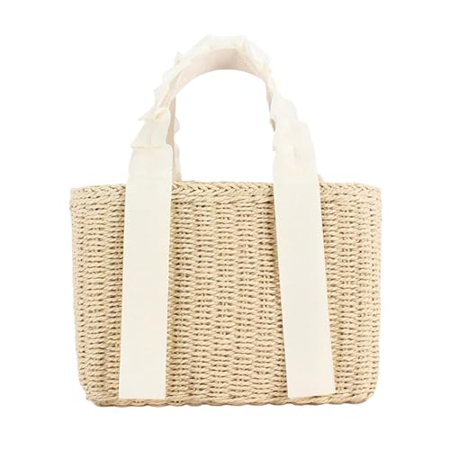 APLVFFZH Handgewebte Tasche, kreative Damenhandtasche für Camping, Einkaufen, Erwachsene, Beige von APLVFFZH