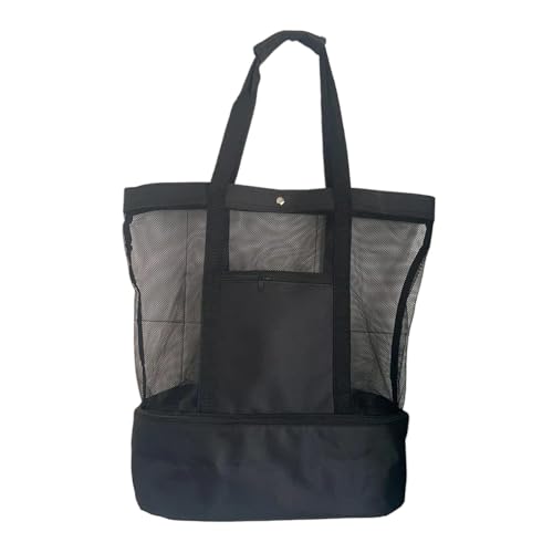 APLVFFZH Strand-Einkaufstasche, Umhängetasche, Kühltasche für das Mittagessen, Outdoor-Shopping, Damen & Herren, Fitnessstudio, Schwarz von APLVFFZH