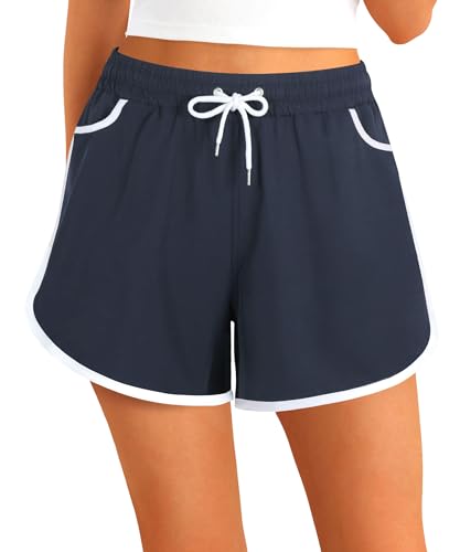 APTRO Damen Badeshorts Badehose Strand Wassersport Shorts Boardshorts UV Schutz Sommer Sport Gym Shorts Dunkelblau WS264 M von APTRO