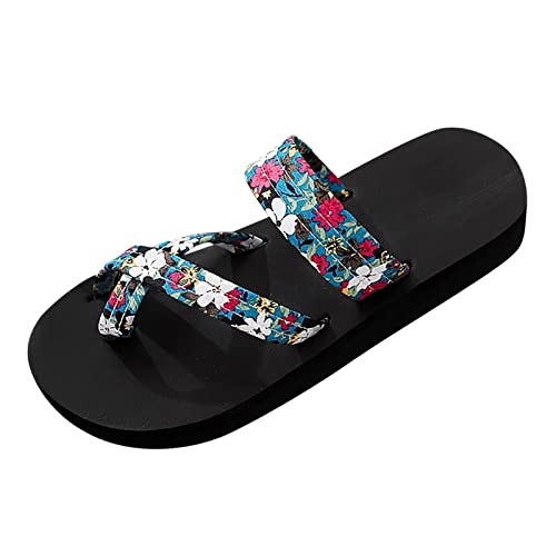 AQ899 Women Floral Flip Flops Toe Separator Slip-On Shoes For Home Outdoor Beach Shoes Breathe Thick Rubber Sole Slides Party Wedding Shoes von AQ899