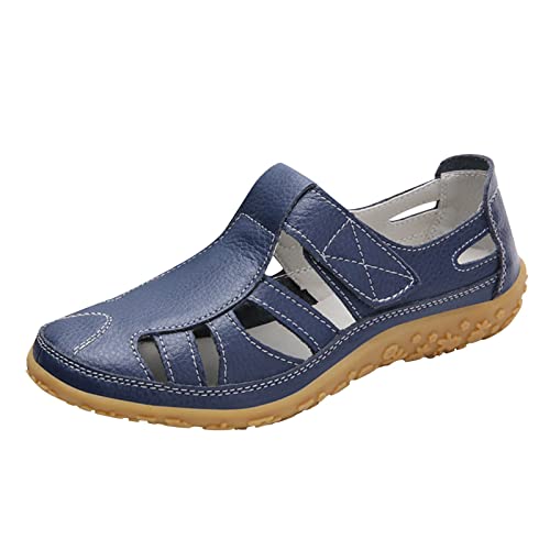 AQ899 Women Wedge Sandals Hollow Out Orthopaedic Rubber Sole Shoes Casual Retro Buckle Straps Sandals Summer Flat Sport ShoesOutdoor Close Toe Slippers Casual Slides Beach Party Wedding Shoes von AQ899