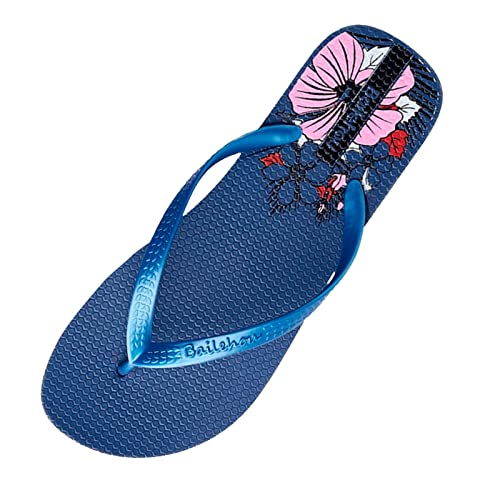 AQ899 Women's Flat Flip Flops Orthopedic Summer Slippers Leisure Beach Shoes with Patter Indoor Outdoor Shoes Arch Support Toe Separator von AQ899