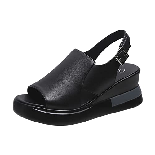 Thick Sole Peep Toe Shoes Slip On Slingback Shoes Women Wedge Buckle Strap sandals Fashion Casual Party Wedding sandals Gift Shoes von AQ899