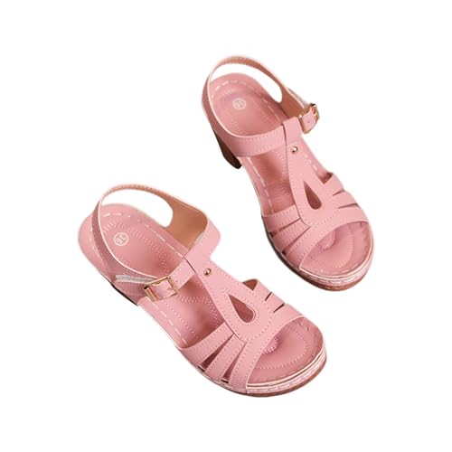 Women Hollow out Retro Sandals Fashion Low Block Sandals Summer Buckle Strap Adjustable Shoes Open Toe Pu Leather Sandals Summmer Dress Shoes for Party Wedding von AQ899