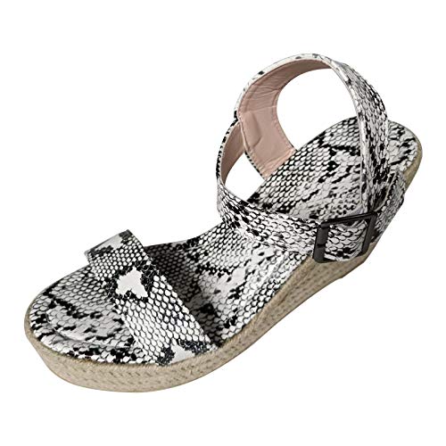 Women's Wedge Pu Sandals Summer Peep Toe Retro Sandals Buckle Straps Adjustable Shoes Roman Orthopedic Shoes Elegant Platform Shoes for Party Wedding von AQ899